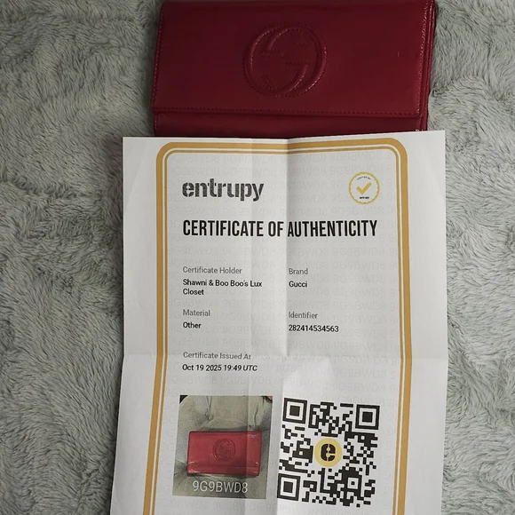 *Authentic**Gucci Soho GG Leather Continental Wallet - Crimson Red - Picture 3 of 16